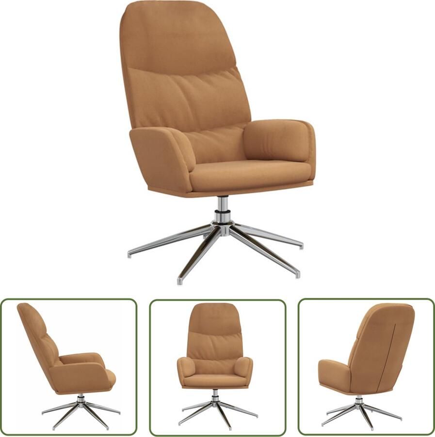 The Living Store Relaxstoel kunstsuède 70x77x98 cm Taupe - Foto 2