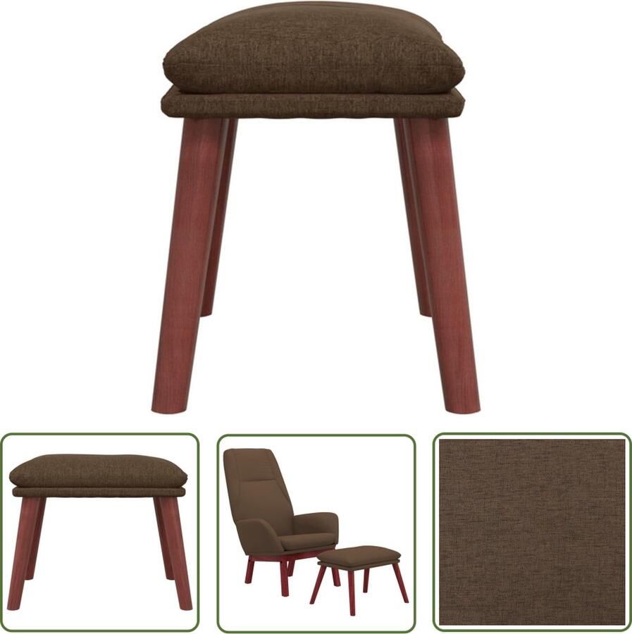 The Living Store Relaxstoel met Voetenbank Bruin 70x77x94 cm - Foto 3