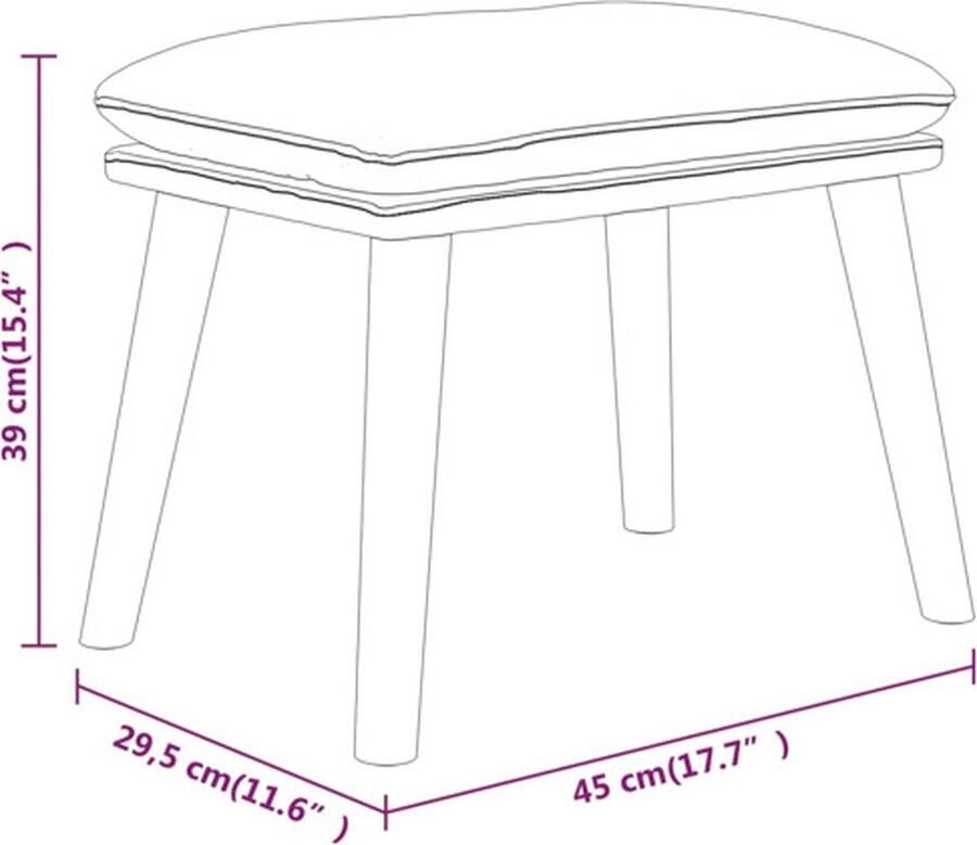 The Living Store Relaxstoel met voetenbank fluweel zwart Relaxfauteuil Zwarte Fauteuil Lounge Stoel Velvet Fauteuil Loungestoel