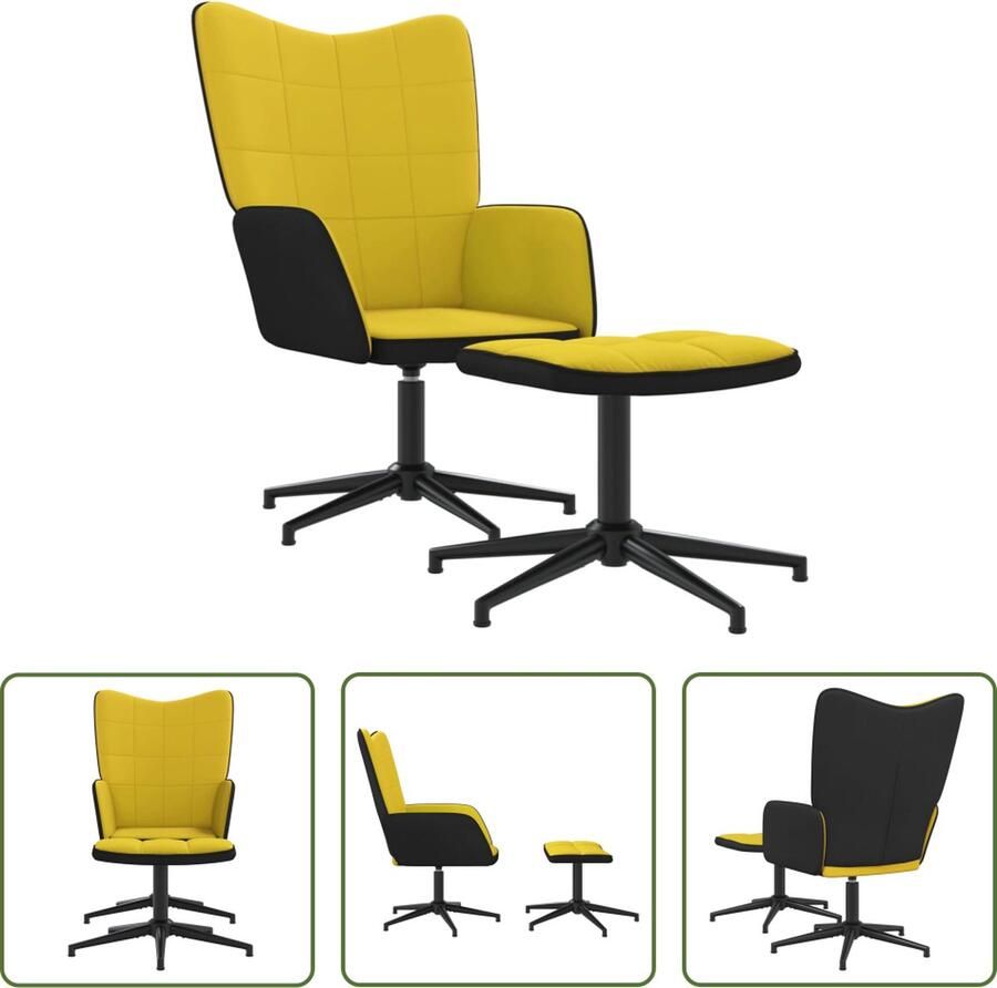 The Living Store Relaxstoel Meubelen 62x68x98 cm Mosterdgeel - Foto 2