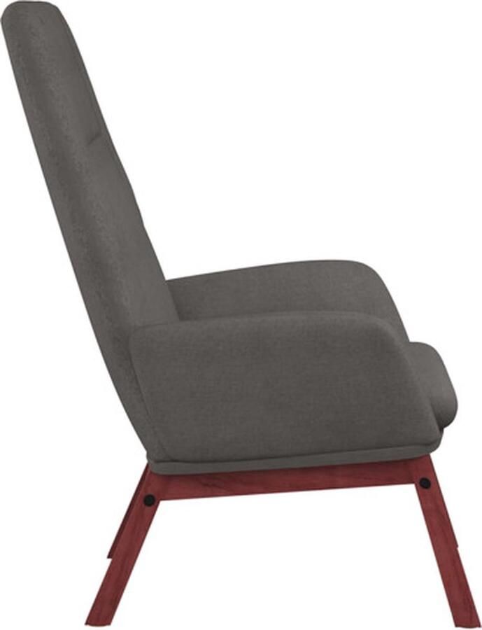 The Living Store Relaxstoel Relaxstoelen 70 x 77 x 94 cm Duurzaam lichtgrijs stof Massief rubberwood - Foto 2