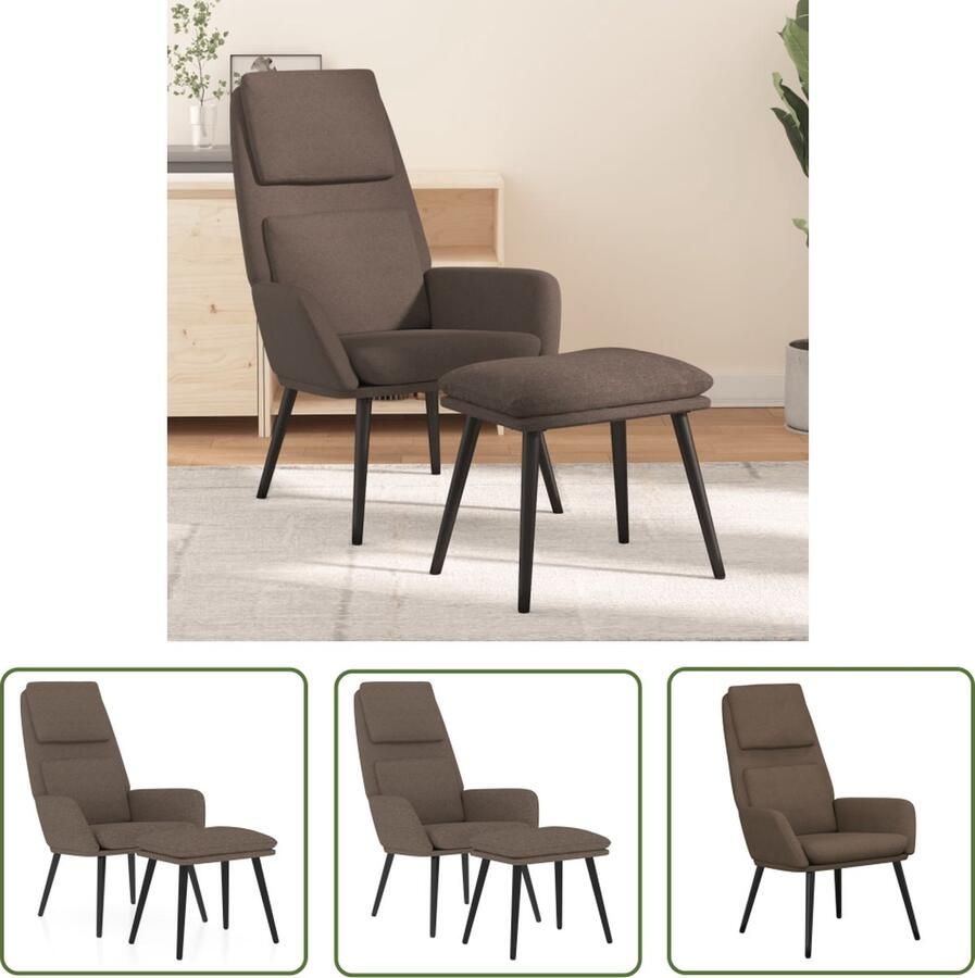 VidaXL The Living Store Relaxstoel The Living Store Relaxstoelen 70x77x98 cm Taupe