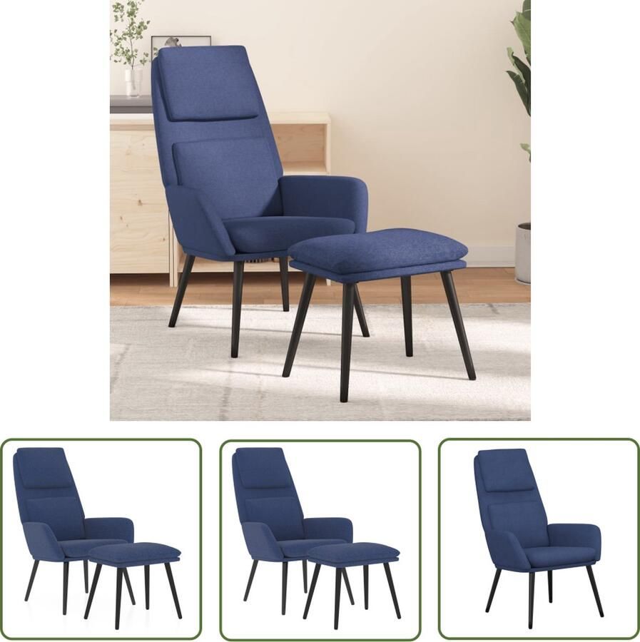 The Living Store Relaxstoel Stoelen 70x77x98 cm blauw