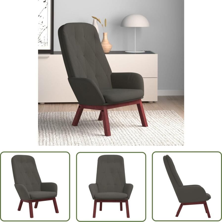 The Living Store Relaxstoel trendy eetkamerstoel 70x77x98 cm fluweel Relaxstoel Eetkamerstoel Fluweel Fauteuil Donkere Meubels Lounge Stoel