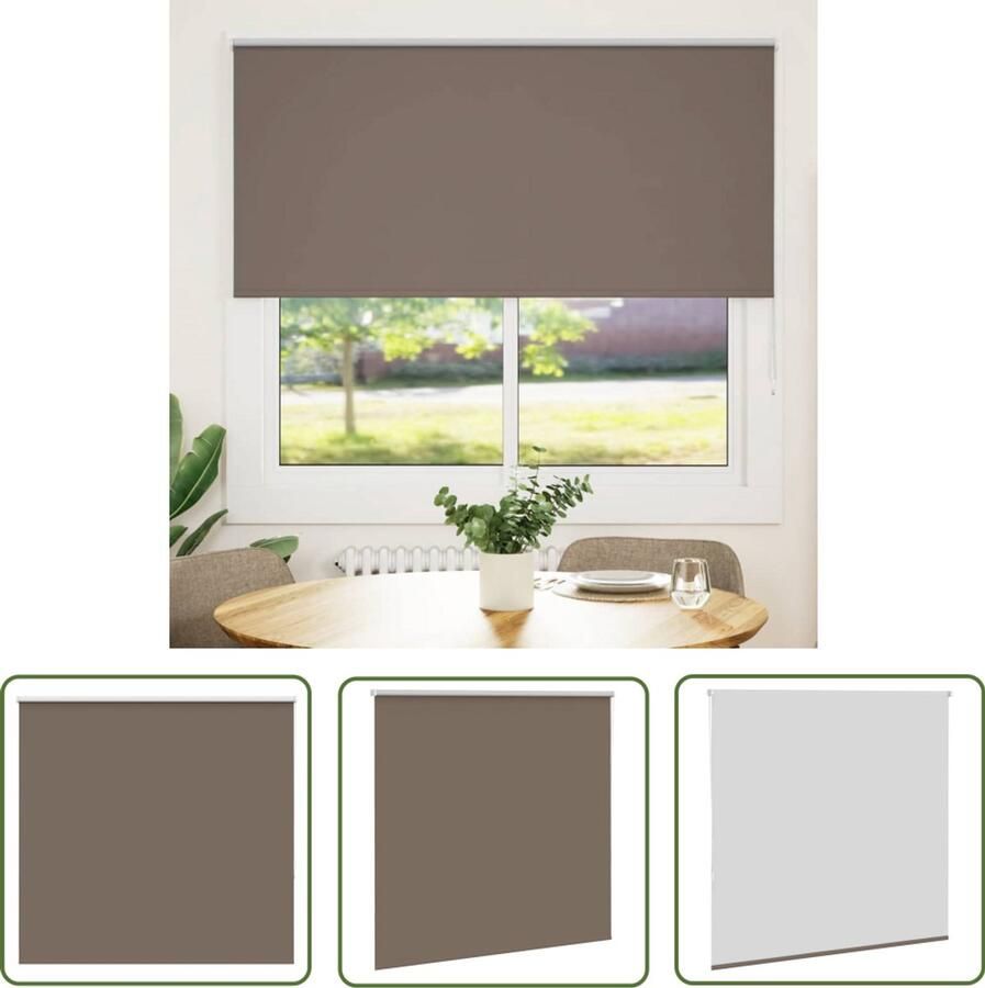 The Living Store Rolgordijn verduisterend koffie 150x150 cm stofbreedte 146 6 cm Rolgordijn Verduisterend Koffie Bruin Kamerscherm Privacy