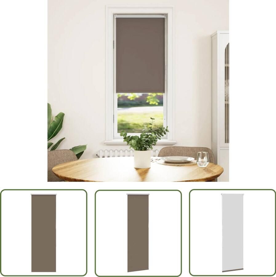 The Living Store Rolgordijn verduisterend koffie 45x175 cm stofbreedte 40 7 cm Rolgordijn Privacy Gordijnen Lichtwerende Gordijnen Kamerscherm Interieur Decoratie