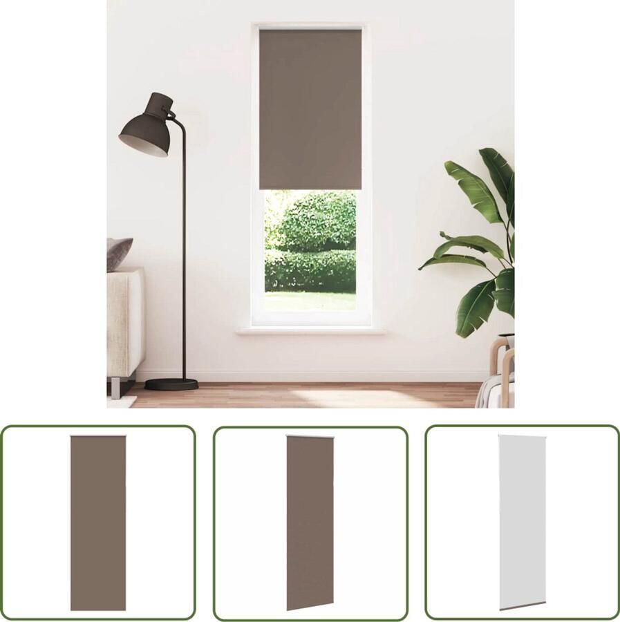 The Living Store Rolgordijn verduisterend koffie 75x230 cm stofbreedte 70 7 cm Rolgordijnen Gordijnen Verduisterend Privacy Kamerscherm