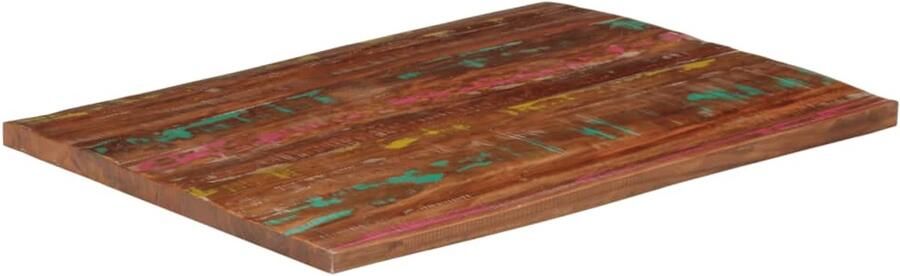 The Living Store Tafelblad rechthoekig 100x80x3 8 cm massief gerecycled hout Houten Tafelblad Vervangen Vintage Tafelblad Industrieel Tafelblad Rustic Tafelblad - Foto 2