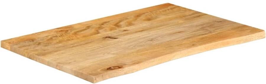 The Living Store Rustiek Massief Mangohouten Tafelblad 70 x 60 x 3.8 cm Natuurlijke Rand Tafelblad Mangohout Rustic Vintage Naturel - Foto 2