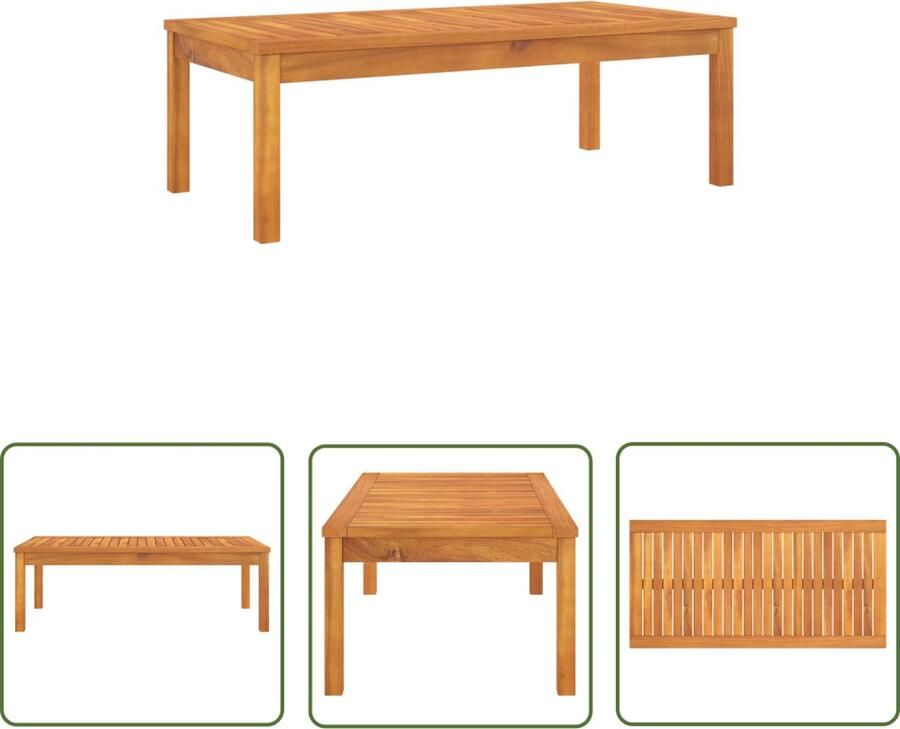 The Living Store Salontafel 100x50x33 cm massief acaciahout Salontafel Acacia Hout Buitentafel Tuinset Tuinaccessoires