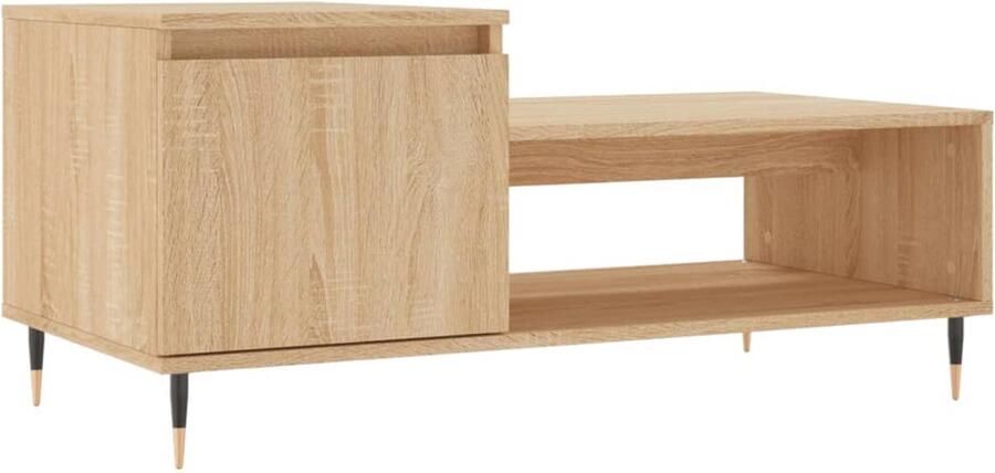 The Living Store Salontafel Sonoma Eiken Bewerkt Hout 100x50x45 cm Voldoende Opbergruimte Salontafel Salontafeltje Bijzettafel Houten Salontafel Eiken Salontafel