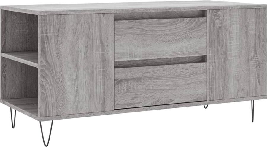 The Living Store Salontafel 102x44 5x50 cm bewerkt hout grijs sonoma eikenkleur Salontafel Houten Salontafel Grijze Salontafel Design Salontafel Tv Tafellaar