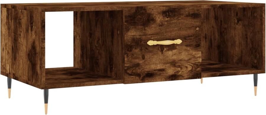 VidaXL Salontafel 102x50x40 cm Gerookt Eikenlook Salontafel Bijzettafel Houten Salontafel Bruine Salontafel Gerookte Eiken Salontafel Met Lade Salontafel Met Opbergvak