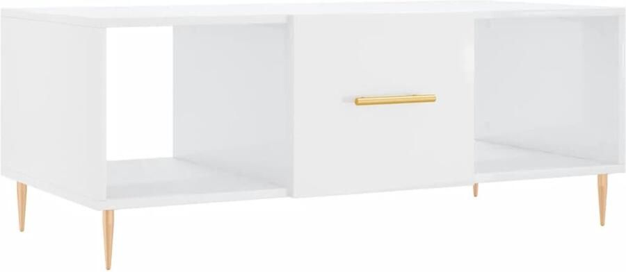 The Living Store Salontafel s Meubels 102 x 50 x 40 cm Hoogglans wit Salontafel Bijzettafel Houten Salontafel Witte Salontafel Modern Meubilair