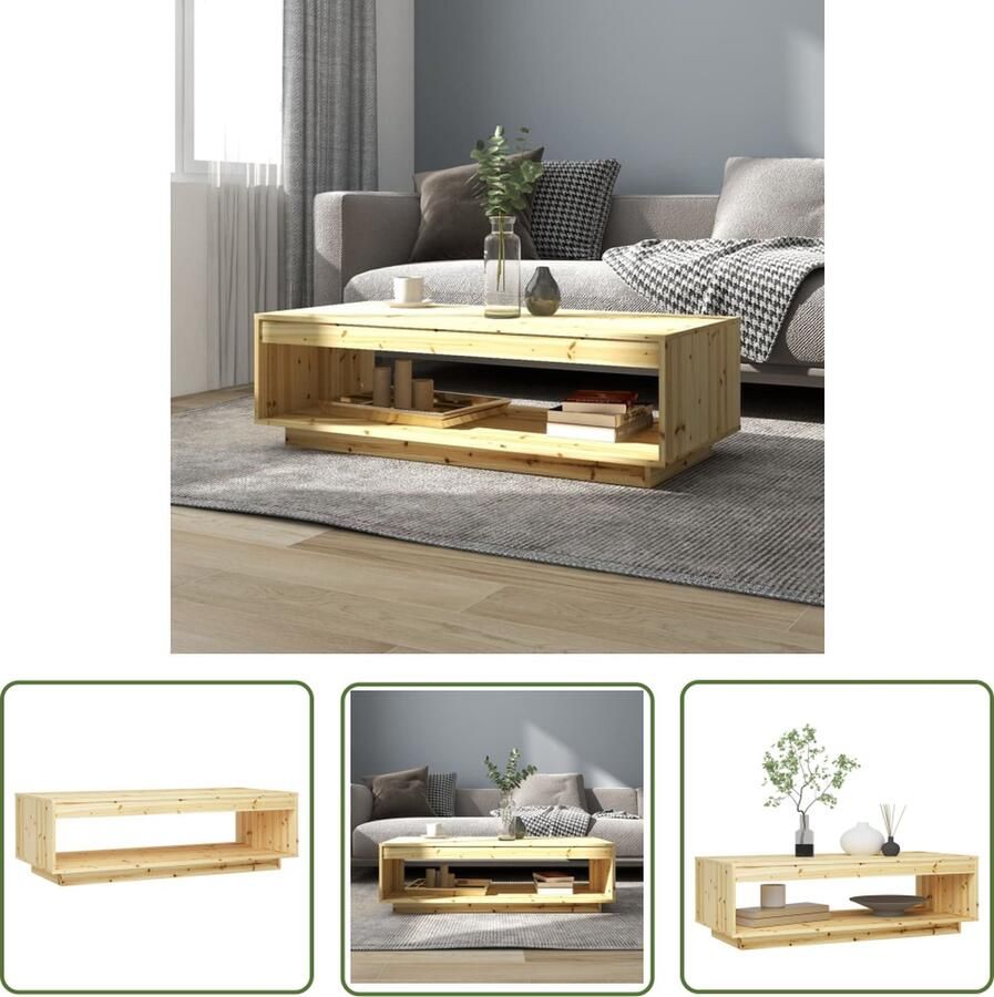 The Living Store Banktafel Hout 110 x 50 x 33.5 cm Opbergschap Montage vereist Salontafel Hout Meubilair Banktafel Living Room Furniture Tv Stand - Foto 2
