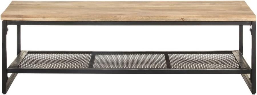 The Living Store Salontafel 110x60x35 cm massief mangohout Salontafel Mangohout Vintage Rustic Industrial