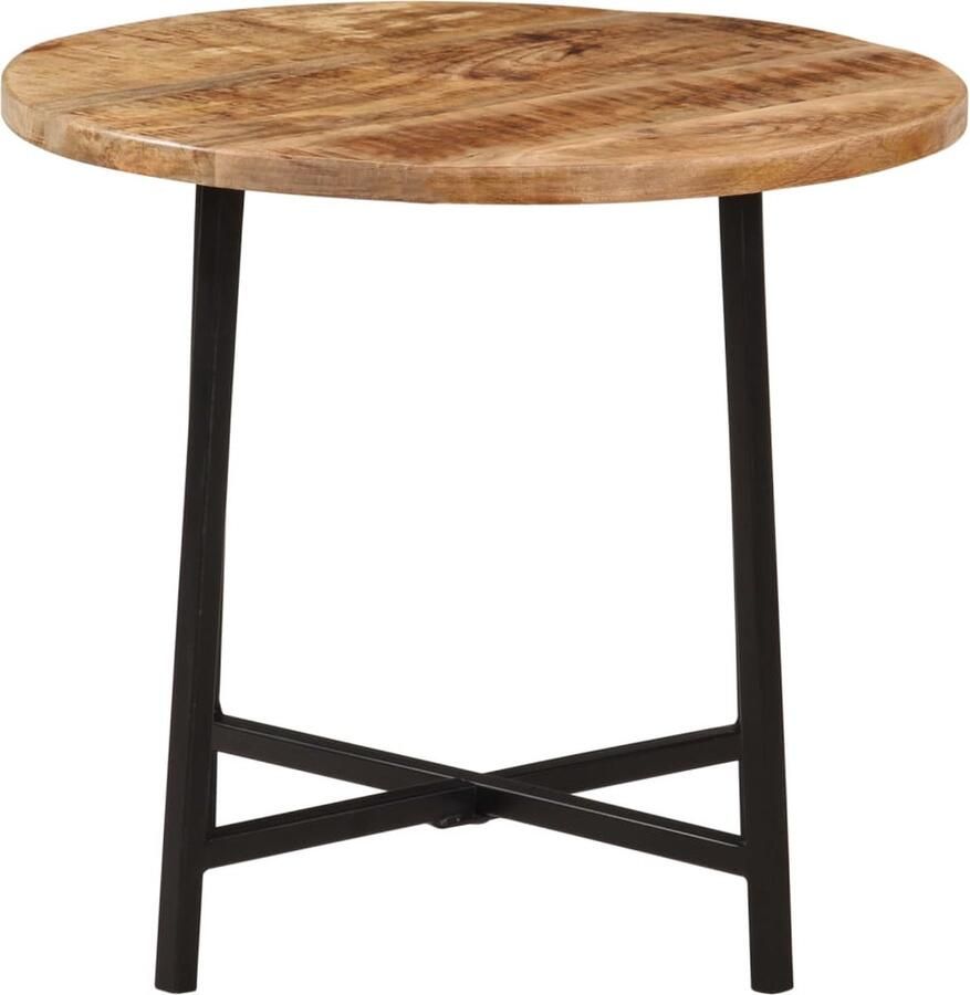 The Living Store Salontafel 45x45x40 cm massief mangohout en ijzer Salontafel Mangohout Houten Salontafel Bijzettafel Koffietafel