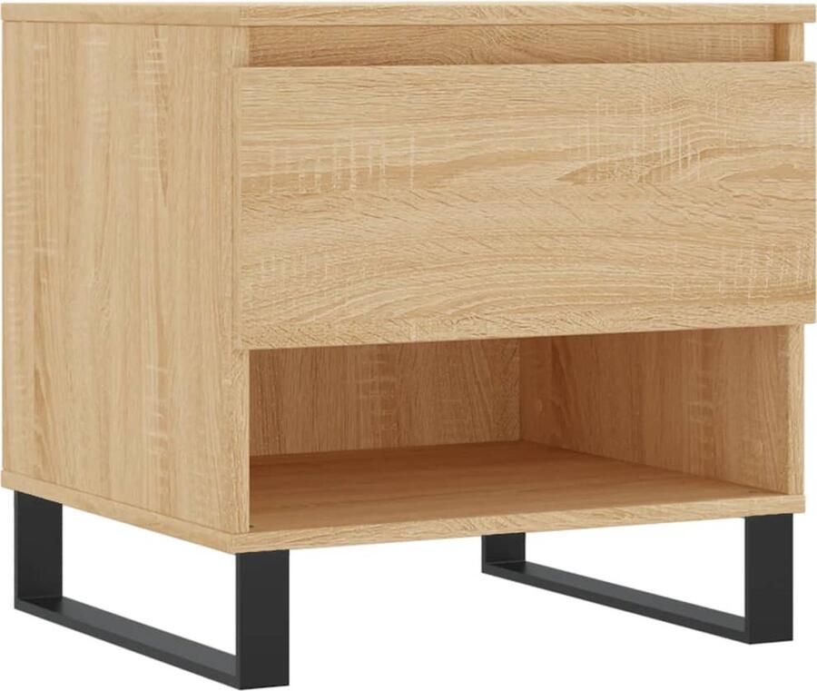 The Living Store Salontafel Sonoma Eiken 50 x 46 x 50 cm Duurzaam materiaal Salontafel Houten Salontafel Sonoma Eiken Salontafel Met Lade Salontafel Met Opbergvak