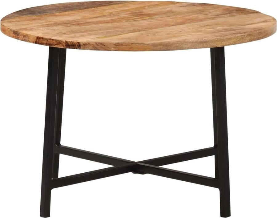 VidaXL Salontafel Massief Mangohout 54x54x35 cm Salontafel Mangohout Industrieel Vintage Woonkamer Livingroom Bijzettafel