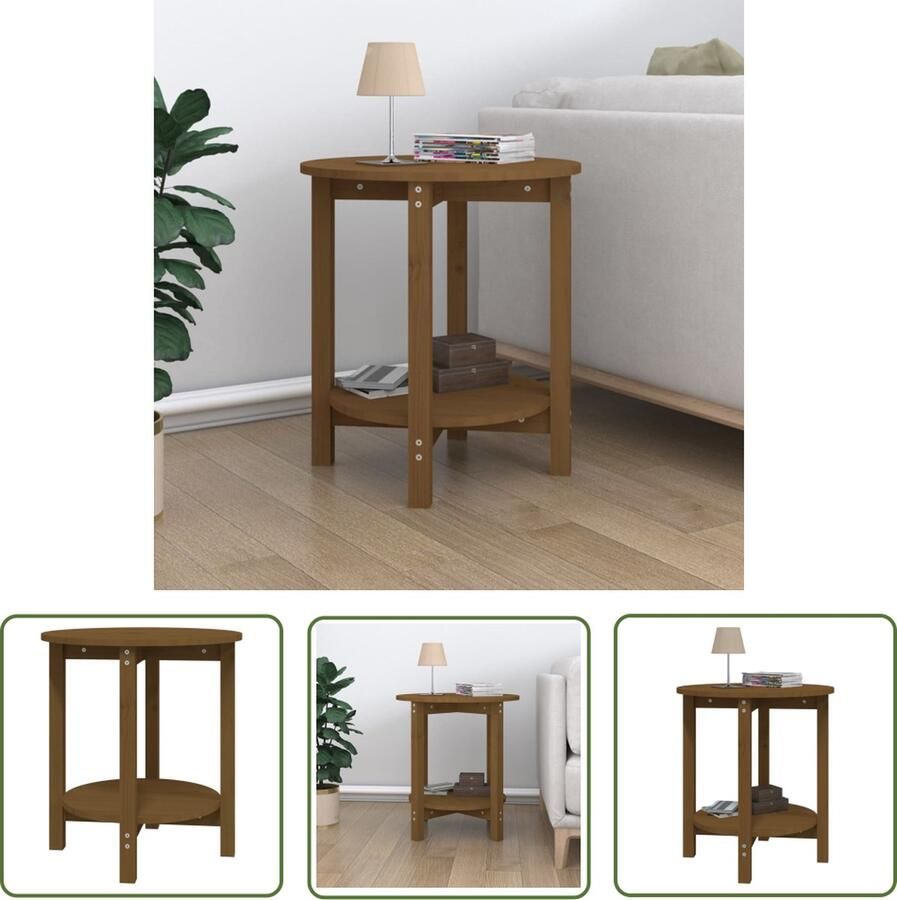 The Living Store Klassieke Houten Salontafel á 55 x 60 cm Massief Grenenhout Salontafel Houten Salontafel Grenenhouten Salontafel Vintage Salontafel Kleine Salontafel - Foto 2