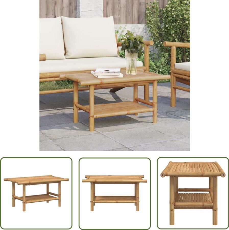 The Living Store Salontafel 70x40x35 cm bamboe Bamboetafel Salontafel Koffietafel Lage Tafel Houten Tafel