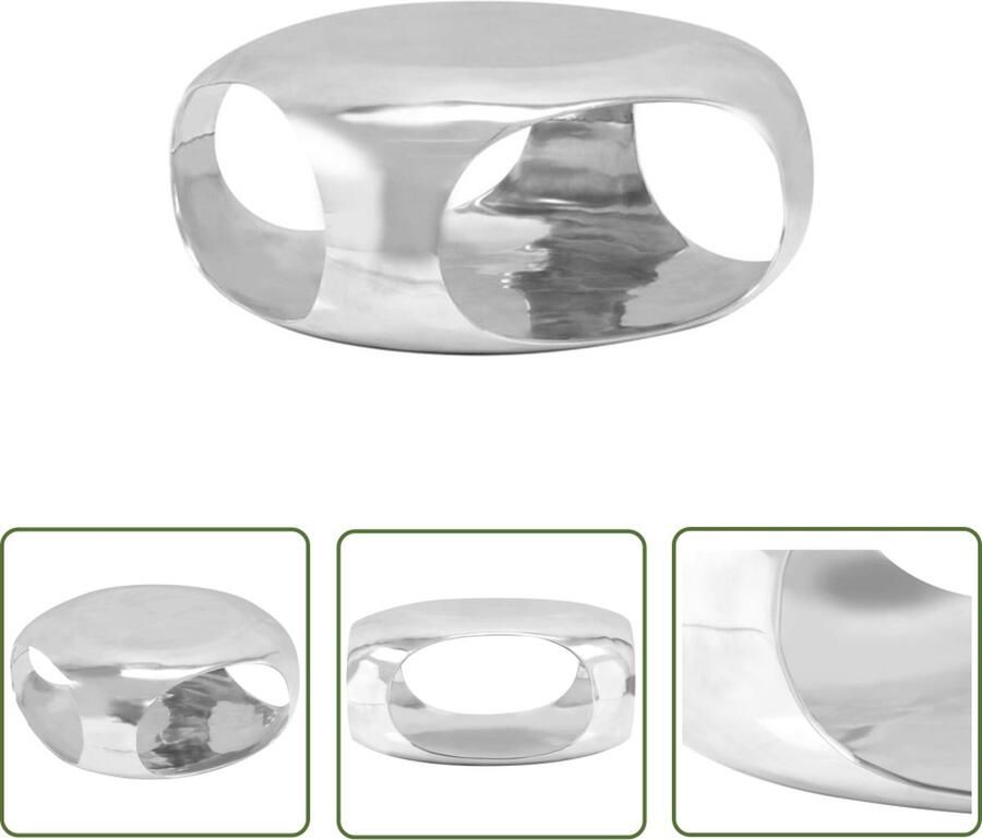 The Living Store Salontafel 70x70x32 cm gegoten aluminium zilverkleurig Salontafel Aluminum Tafellaar Z Silverware Tafel Living Room Furniture Industrieel Design