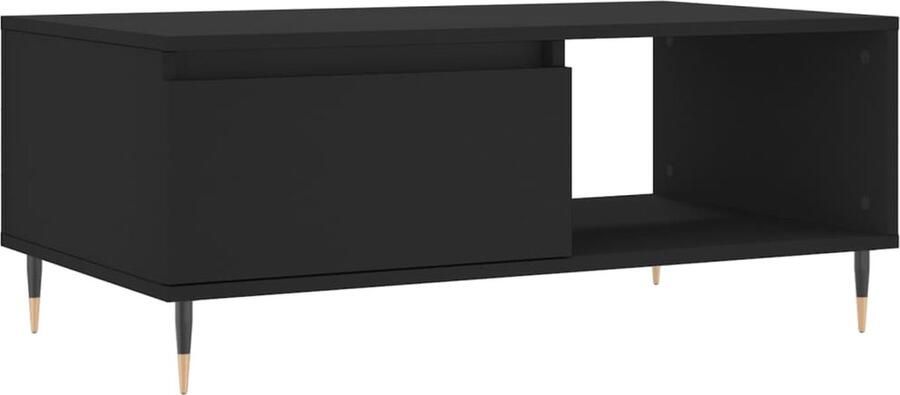 The Living Store Salontafel 90x50x36 5 cm bewerkt hout zwart Salontafel Houten Salontafel Zwarte Salontafel Bijzettafel Tv Tafeltje