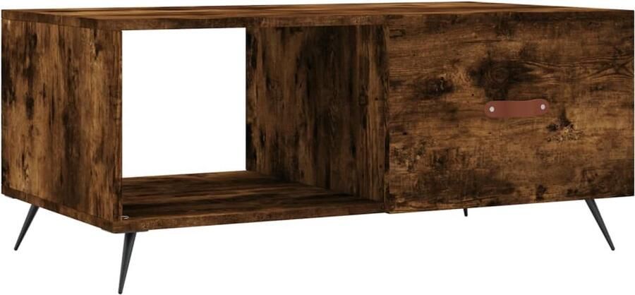 VidaXL Salontafel 90x50x40 cm Gerookt Eiken Salontafel Bijzettafel Houten Salontafel Met Opbergruimte Bruine Salontafel Design Salontafel Moderne Salontafel