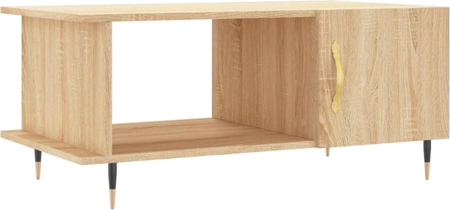 The Living Store Salontafel Sonoma Eiken 90 x 50 x 40 cm Duurzaam bewerkt hout en ijzer Salontafel Houten Salontafel Salontafeltje Bijzettafel Eiken Meubilair