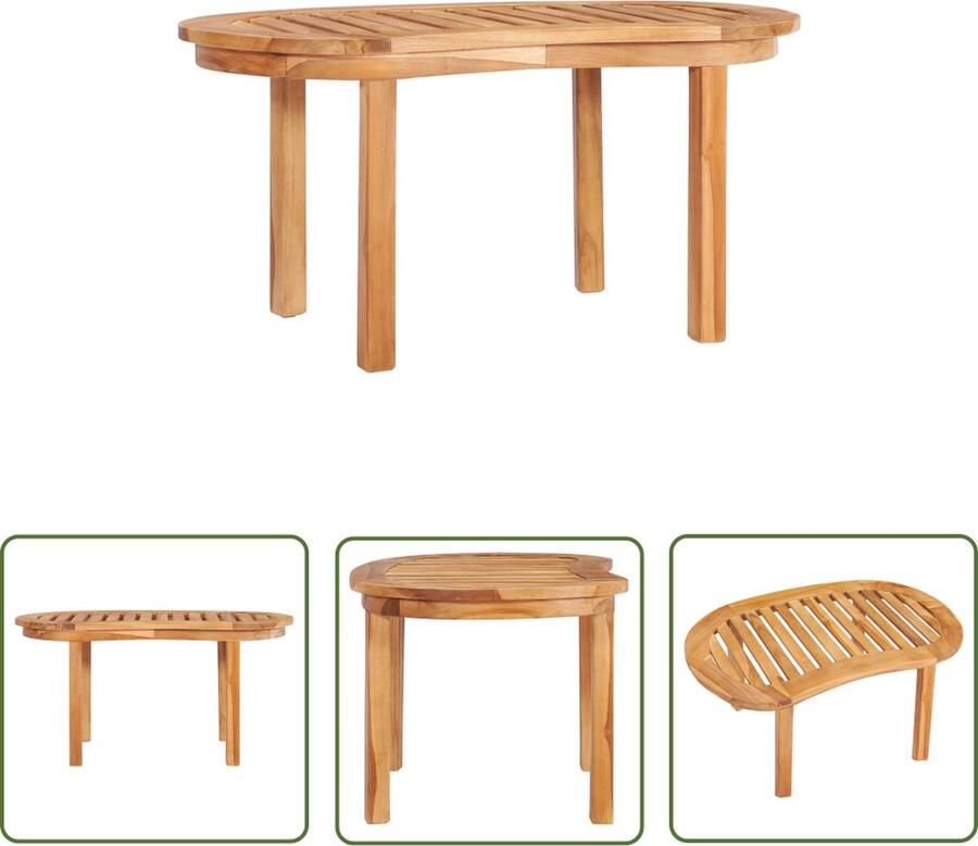 The Living Store Teakhouten Salontafel 90 x 50 x 45 cm Duurzaam en weersbestendig Salontafel Teak Houten Salontafel Buitentafel Tuinmeubel Teakhout Meubilair - Foto 2