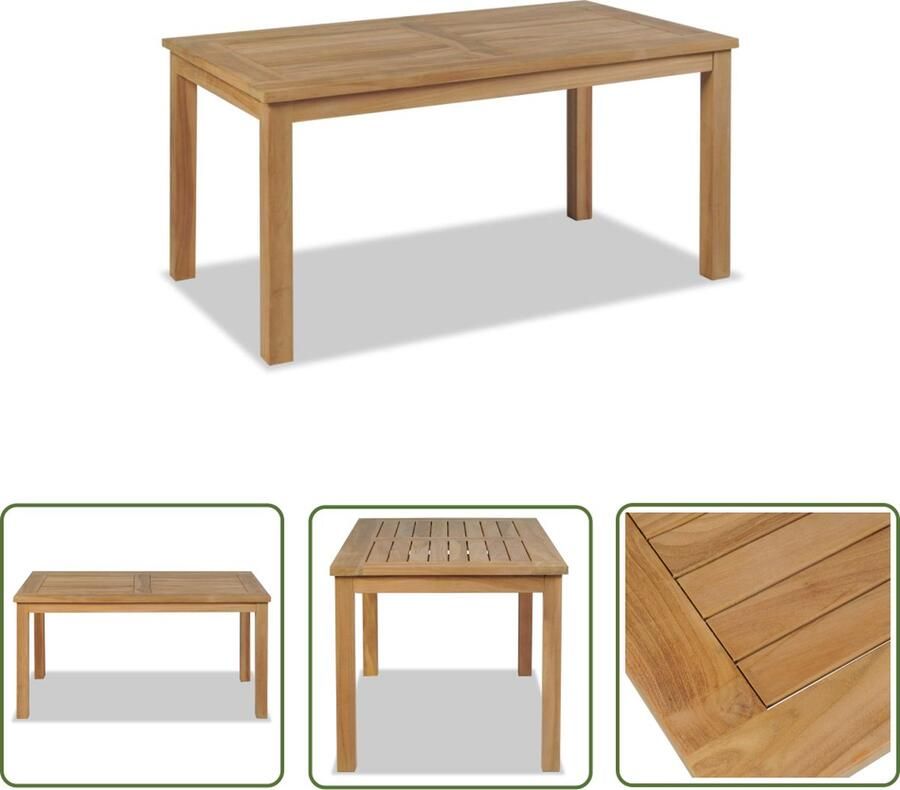 The Living Store Salontafel Teakhout 90x50x45 cm Bruin Salontafel Teak Houten Meubilair Buitenkamer Terrassenstoel - Foto 2