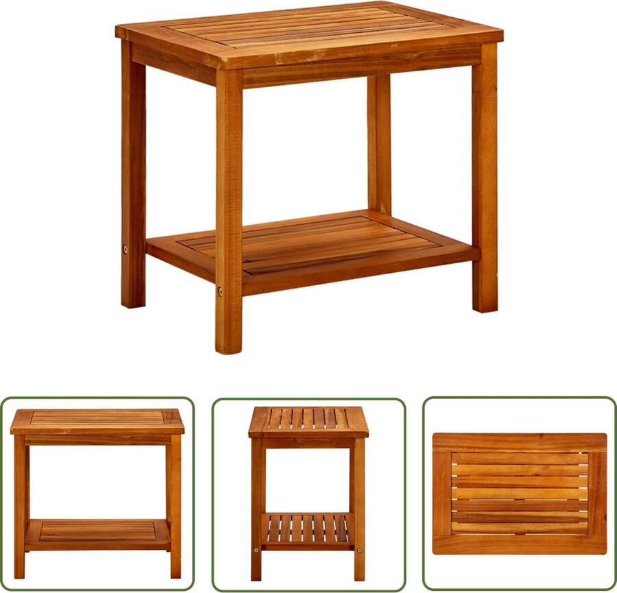 The Living Store Salontafel Acaciahout 50 x 35 x 45 cm Weerbestendig Salontafel Acaciahout Buitentafel Tuintafel Koffietafel - Foto 2