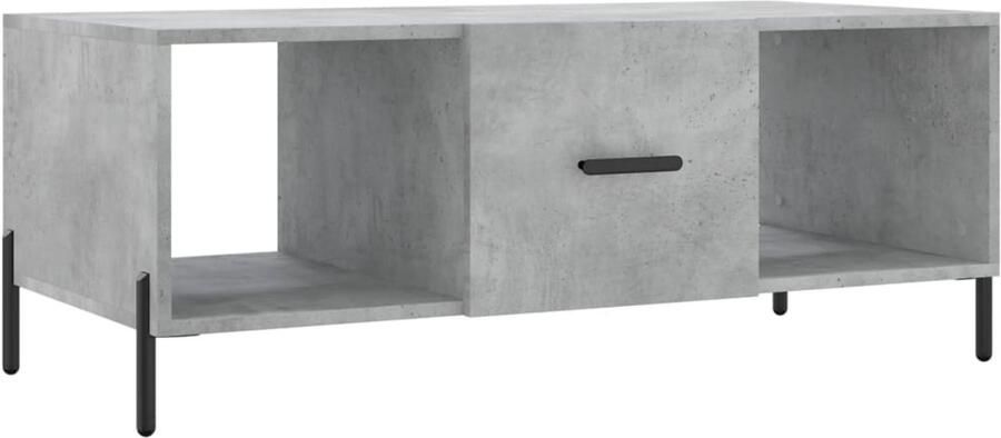 The Living Store Salontafel Betongrijs 102 x 50 x 40 cm Opbergruimte Glad oppervlak Stevig tafelblad Praktische deur IJzeren poten Salontafel Beton Grijs Houten Salontafel Salontafeltje Tv Tafeltje - Foto 2