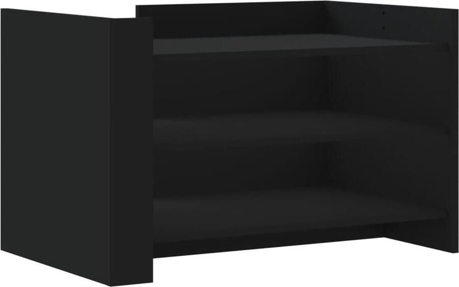 The Living Store Salontafel 80x50x50 cm bewerkt hout zwart Salontafel Bijzettafel Houten Salontafel Zwarte Salontafel Tv Tafeltje