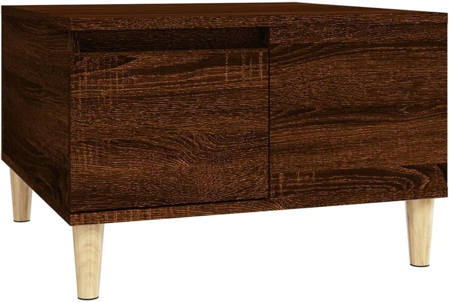 The Living Store Salontafel Bruineiken 55 x 55 x 36.5 cm Duurzaam hout Eucalyptushout poten Salontafel Houten Salontafel Bruine Eiken Salontafel Scandinavisch Design Bijzettafel