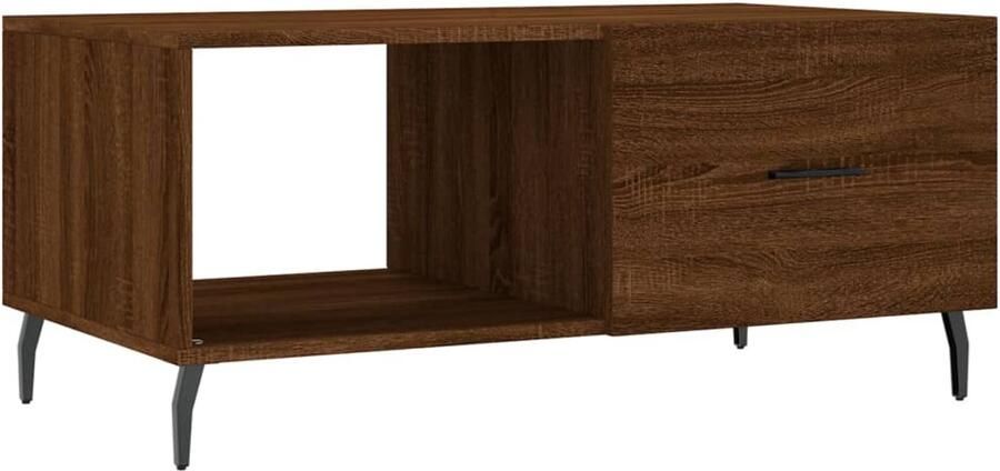 The Living Store Salontafel Bruineiken 90 x 50 x 40 cm Duurzaam voldoende opbergruimte en praktische deur Salontafel Houten Salontafel Bruin Salontafel Met Lade Design Salontafel