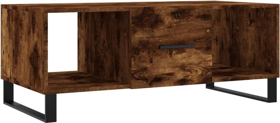 The Living Store Salontafel Gerookt Eiken 102 x 50 x 40 cm Trendy Design
