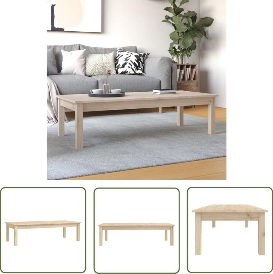 The Living Store Salontafel Grenenhout 110x50x30 cm Natuurlijk materiaal Salontafel Houten Salontafel Grenenhouten Salontafel Salontafeltje Koffietafel