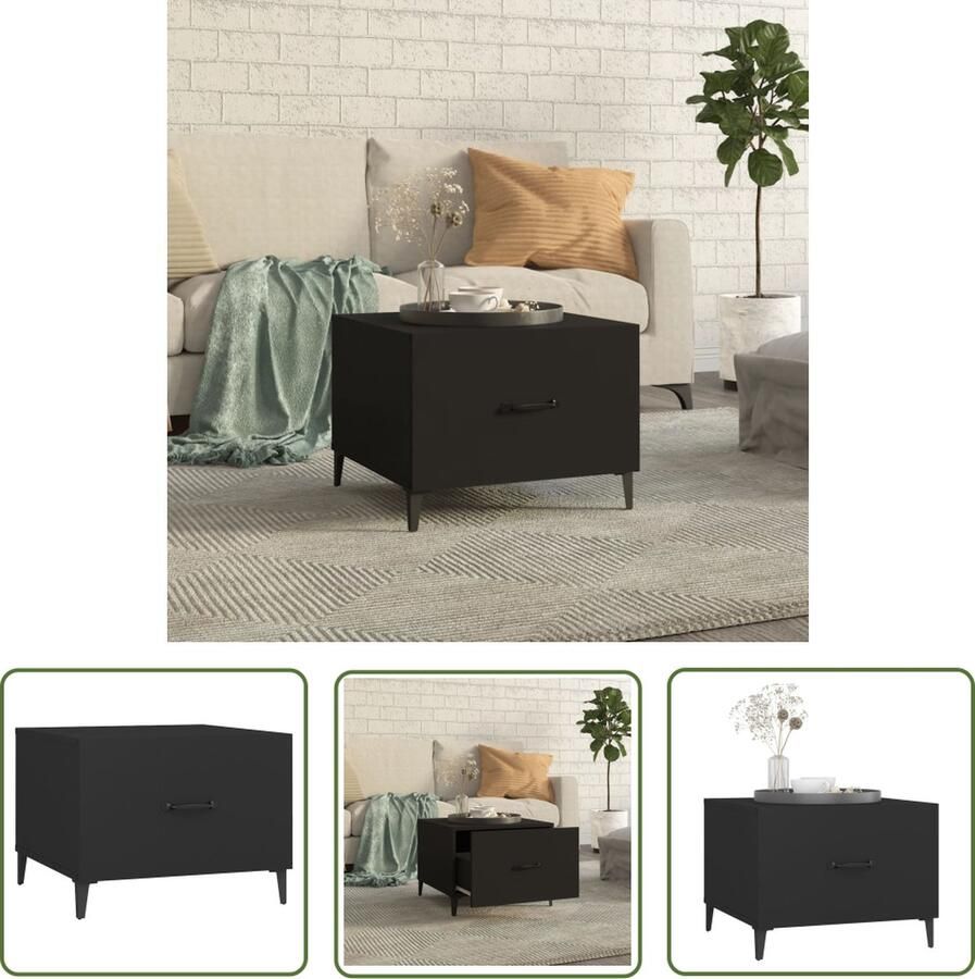 The Living Store Salontafel Industriële 50 x 50 x 40 cm Bewerkt hout en metaal - Foto 2