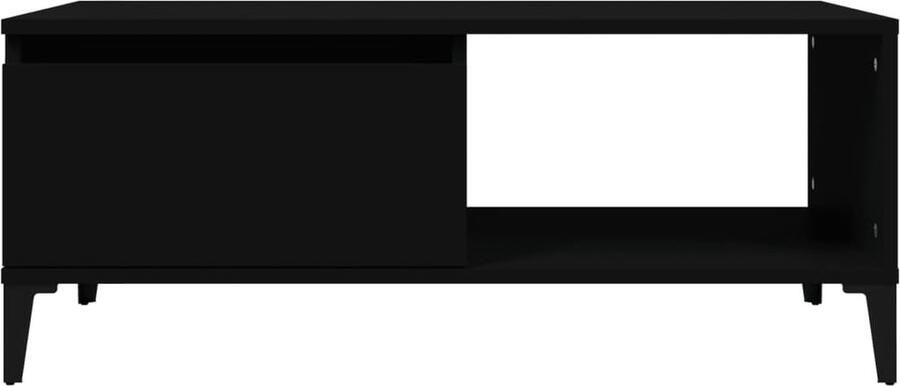 The Living Store Salontafel IndustriÃle Stijl 90 x 50 x 36.5 cm Zwart Salontafel Industriële Stijl Houten Salontafel Zwarte Salontafel Bijzettafel - Foto 3