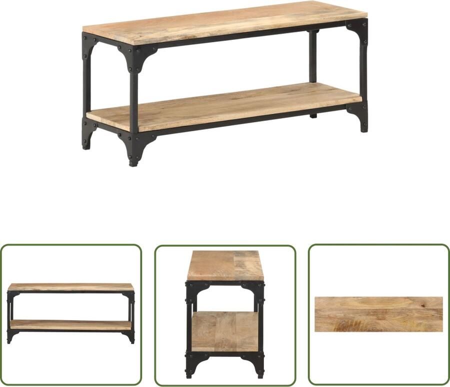 The Living Store Salontafel Mangohout 90 x 30 x 40 cm IndustriÃle uitstraling Salontafel Mangohout Industriele Stijl Woonkamertafel Tv Tafeltje
