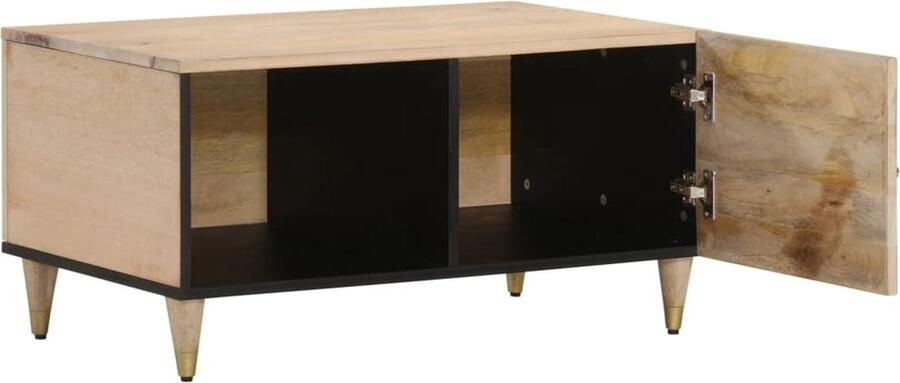 The Living Store Salontafel 80x50x40 cm massief mangohout Salontafel Mangohouten Salontafel Handgesneden Salontafel Vintage Salontafel Houten Salontafel