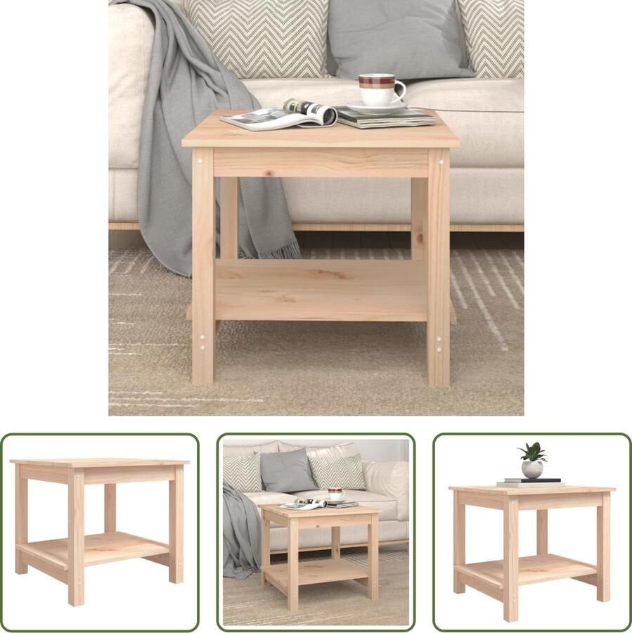 The Living Store Salontafel Massief Grenenhout 50 x 50 x 45 cm Rustieke Uitstraling Salontafel Houten Salontafel Grenenhout Salontafel Rustic Tafellaar Tv Tafel - Foto 2