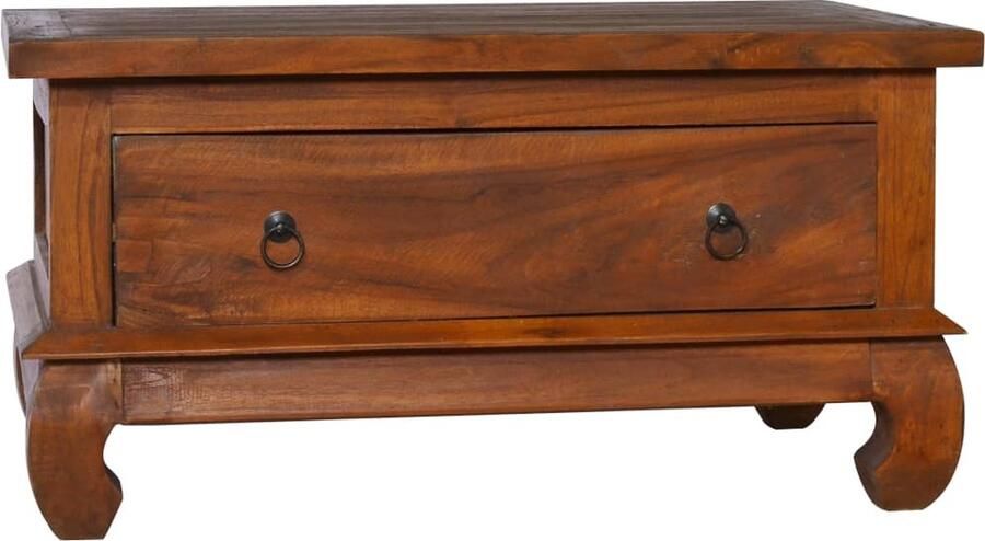 The Living Store Salontafel Retro Teakhout 80 x 50 x 40 cm Met lade