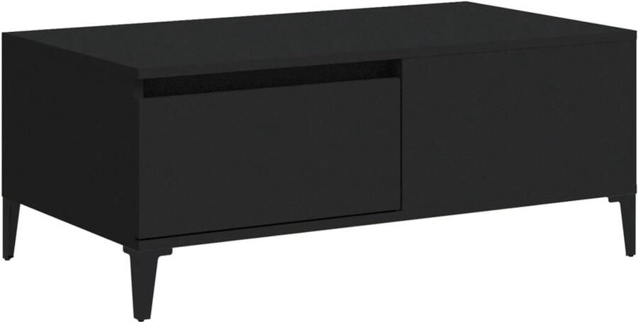 The Living Store Salontafel s Salontafels 90 x 50 x 36.5 cm Zwart Salontafel Salontafeltje Tv Tafeltje Zitkamer Meubilair Zwarte Salontafel