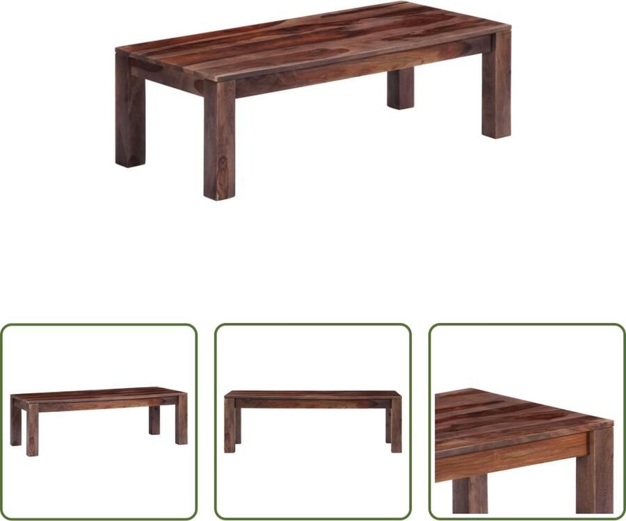 The Living Store Salontafel Sheeshamhout Grijs 110 x 50 x 35 cm Duurzaam - Foto 2