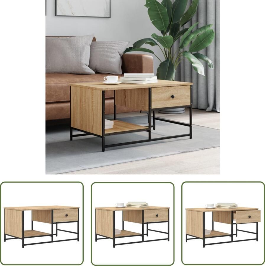 The Living Store Salontafel Sonoma Eiken 85.5 x 51 x 45 cm Duurzaam bewerkt hout