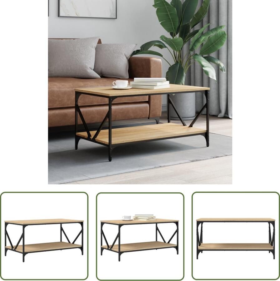 The Living Store Salontafel Sonoma Eiken 90x50x45 cm
