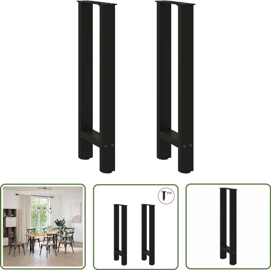 The Living Store Salontafelpoten 2 st 28x(72-73) cm staal zwart Salontafelpoten Tafelpoten Metalen Tafelpoten Zwarte Tafelpoten Industrieel Design