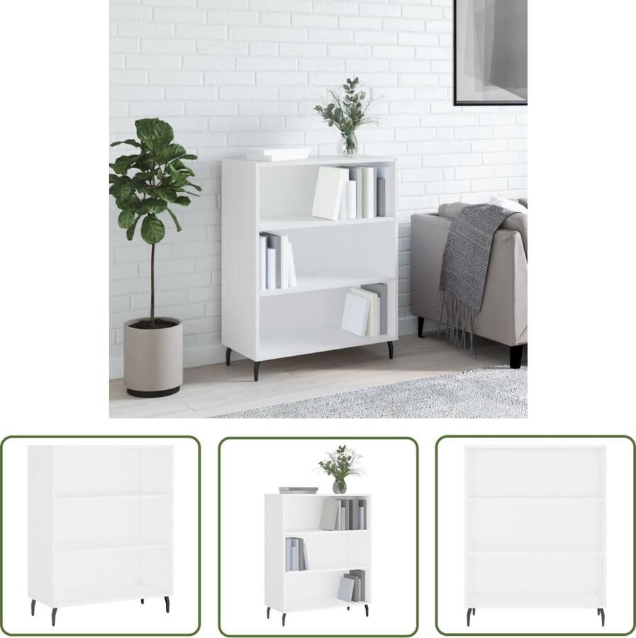 The Living Store Schappenkast 69 5x32 5x90 cm bewerkt hout wit Schappenkast Houten Kast Wit Kast Opbergkast Woonaccessoires